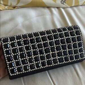 Elegant Black Beaded Clutch